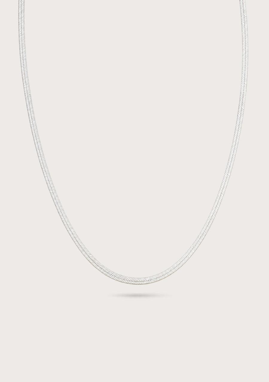 Estate 9ct White Gold Flat Herringbone Chain