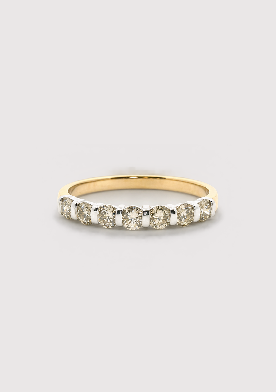 9ct Yellow & White Gold Diamond Ring