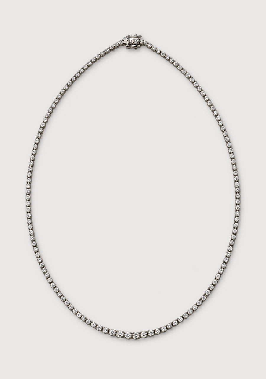 18ct White Gold Graduated Diamond 2ct Tennis Necklace