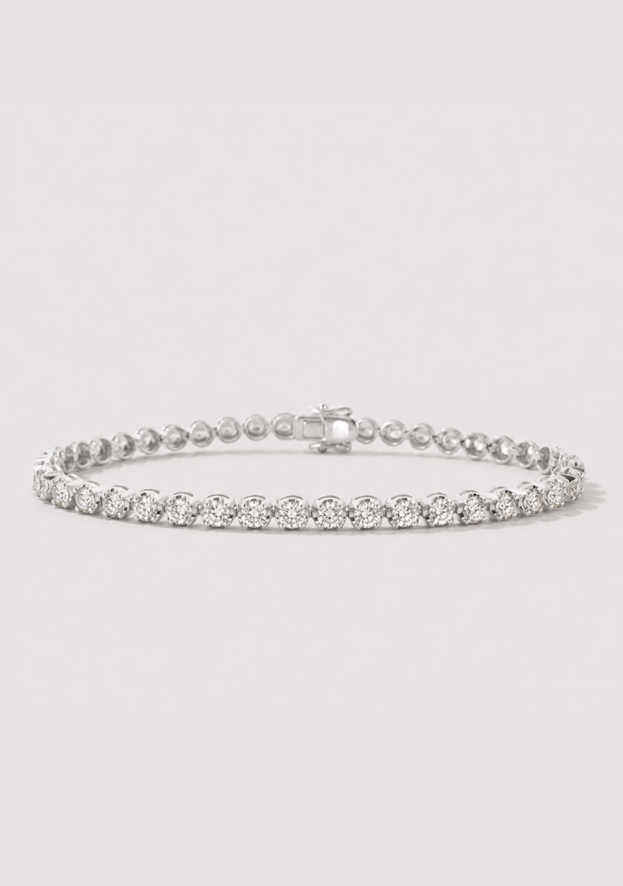 9ct White Gold Diamond 2.5ct Tennis Bracelet