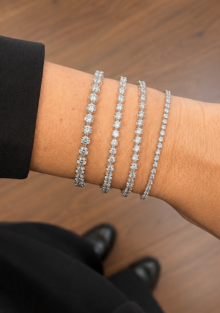 9ct White Gold Diamond 2.5ct Tennis Bracelet