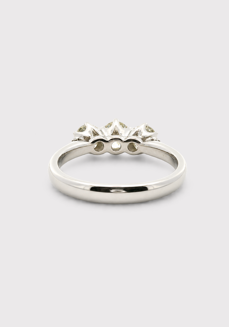 9ct White Gold Diamond Trilogy Ring