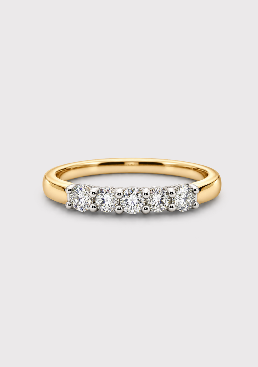 9ct Yellow & White Gold Diamond Ring
