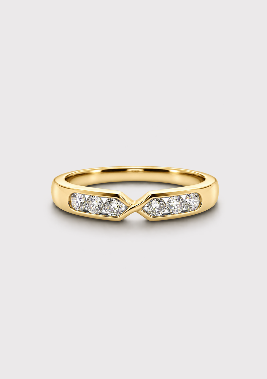 9ct Yellow Gold Diamond Channel Set Ring