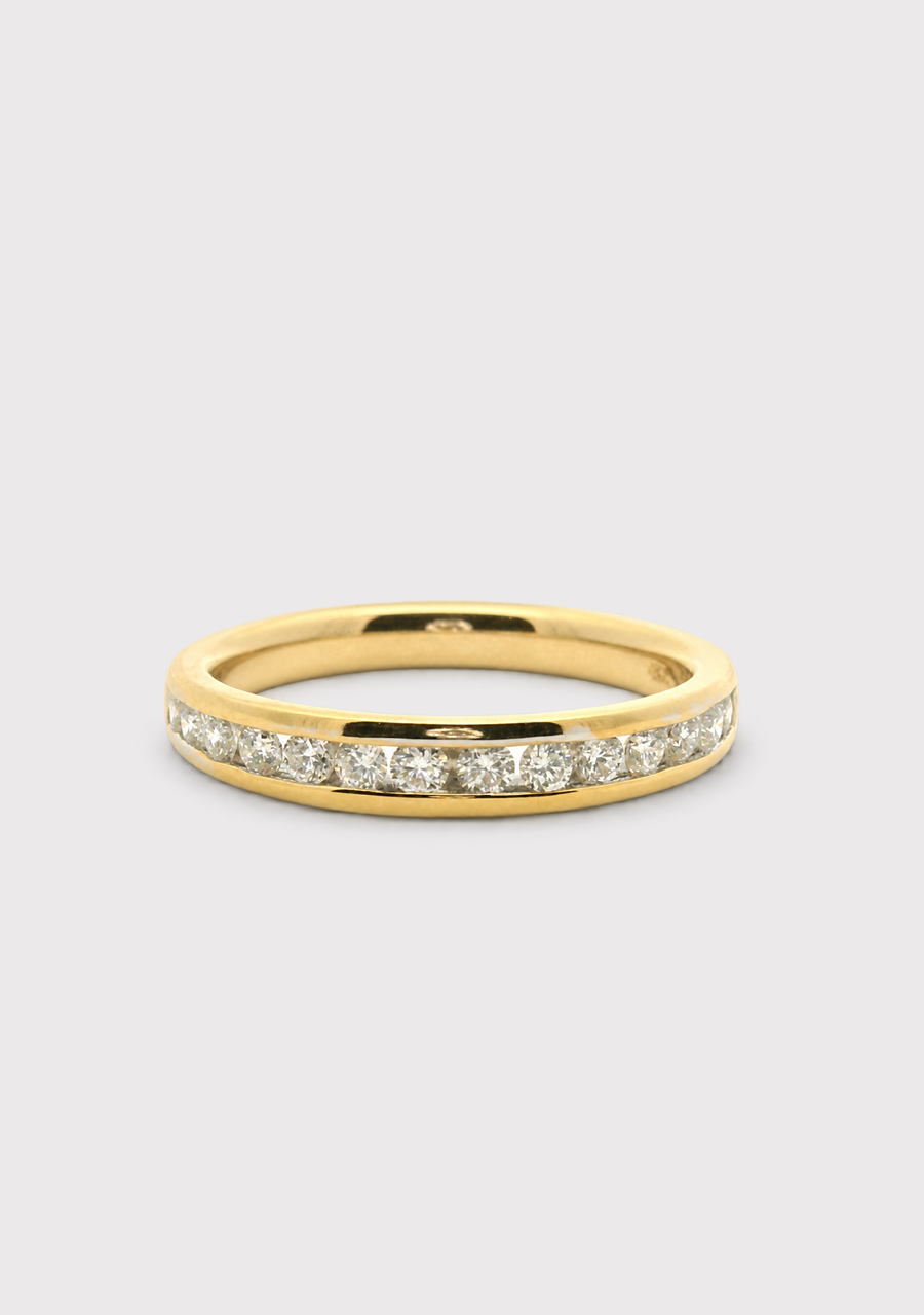 18ct Yellow Gold Diamond Channel Set Ring