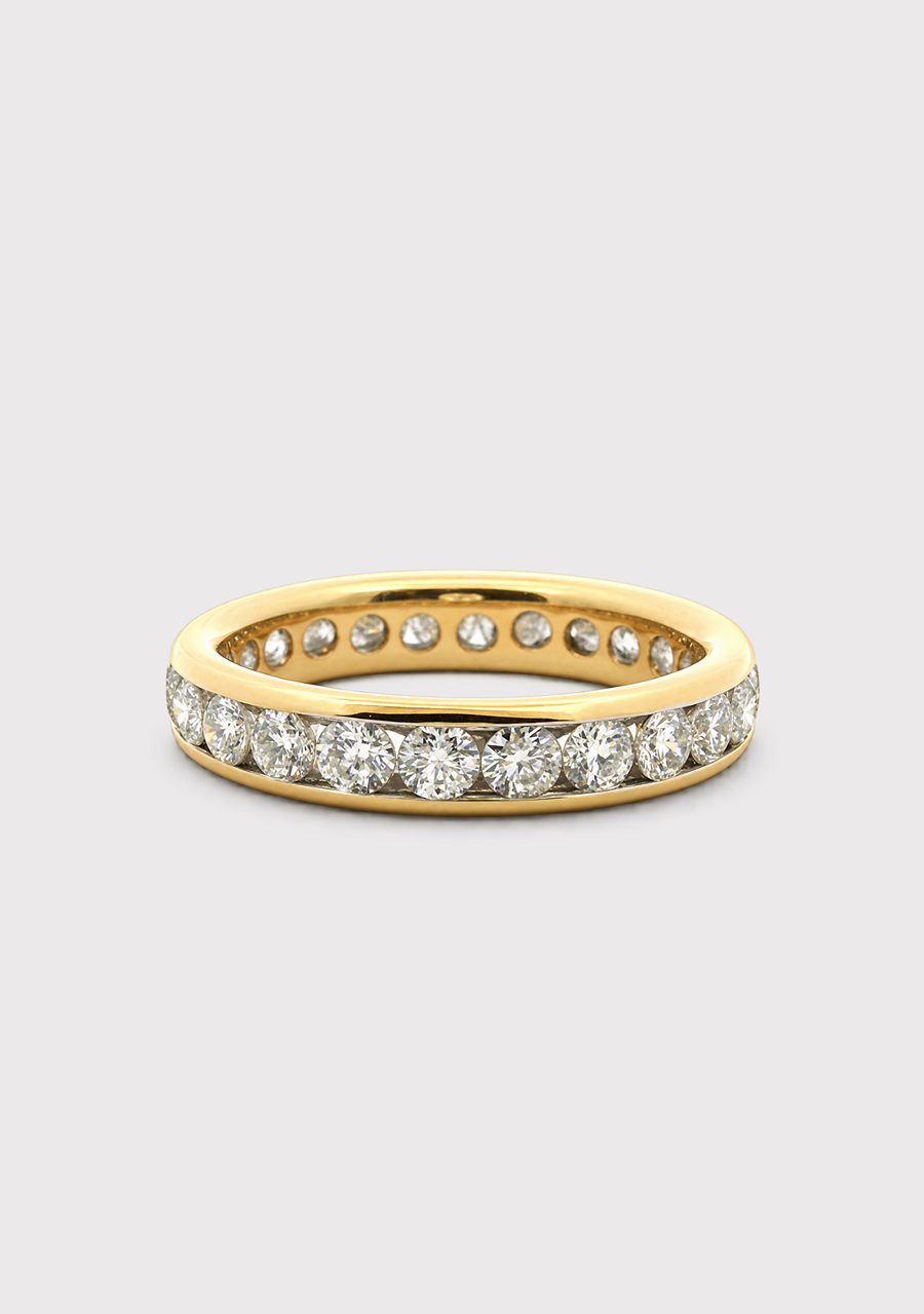 18ct Yellow Gold Diamond Eternity Channel Set Ring
