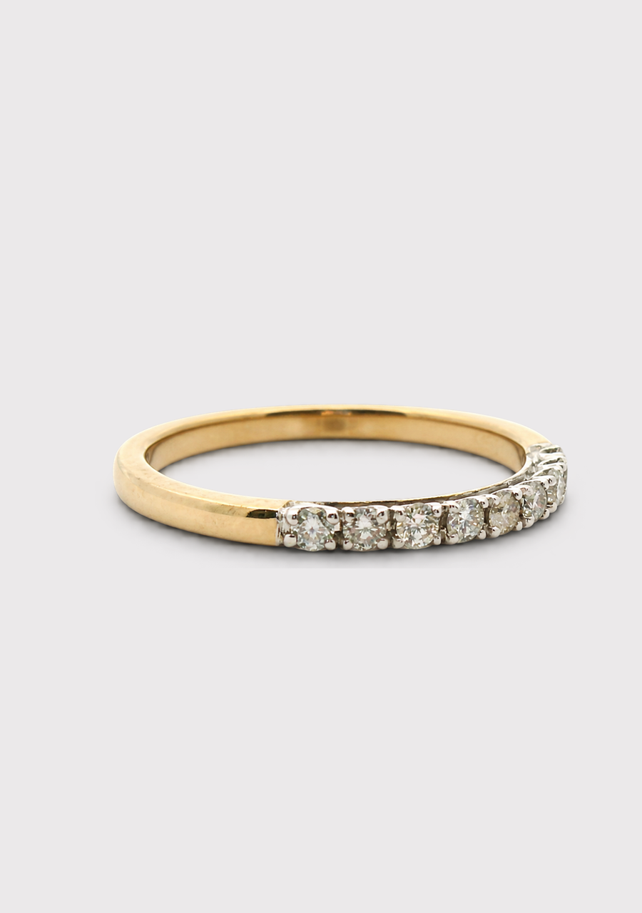 9ct Yellow & White Gold Diamond Ring