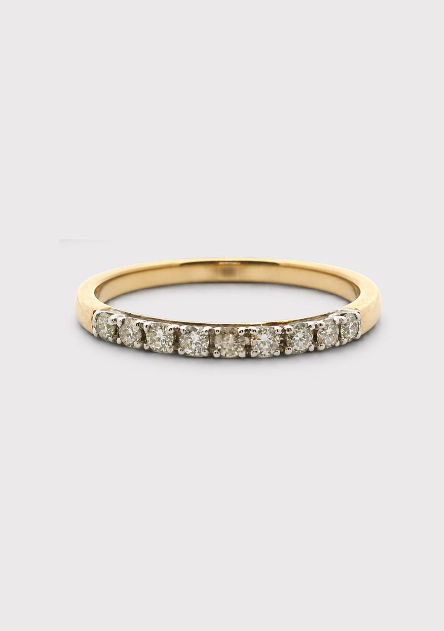 9ct Yellow & White Gold Diamond Ring