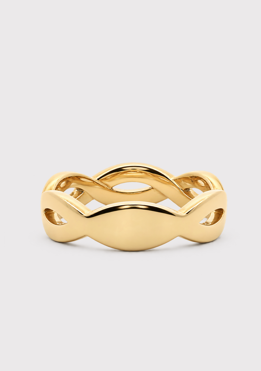 9ct Yellow Gold Diamond Cross Over Ring