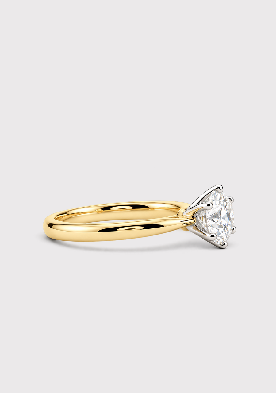9ct Yellow & White Gold Laboratory Grown Solitaire Diamond Ring