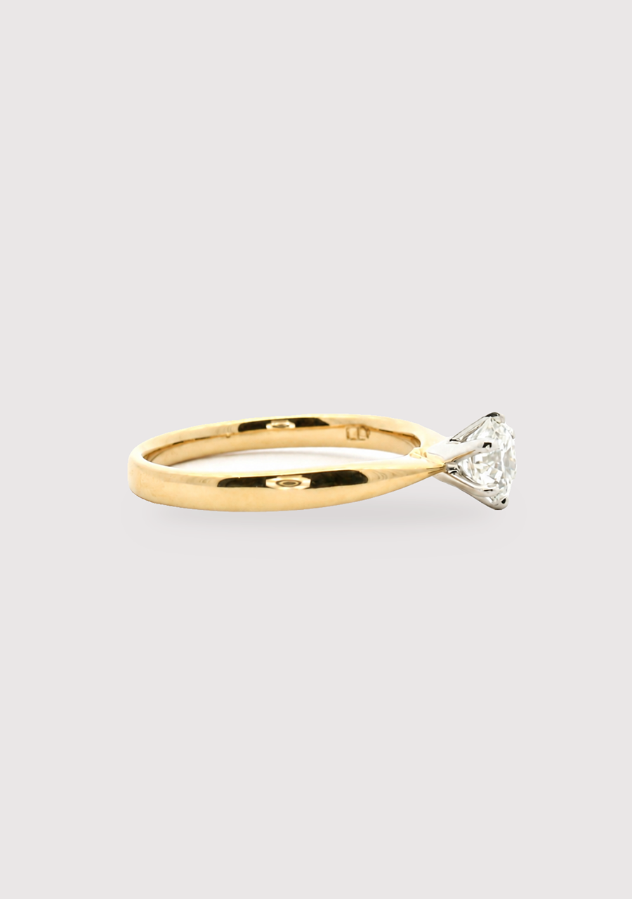 9ct Yellow & White Gold Laboratory Grown Solitaire Diamond Ring