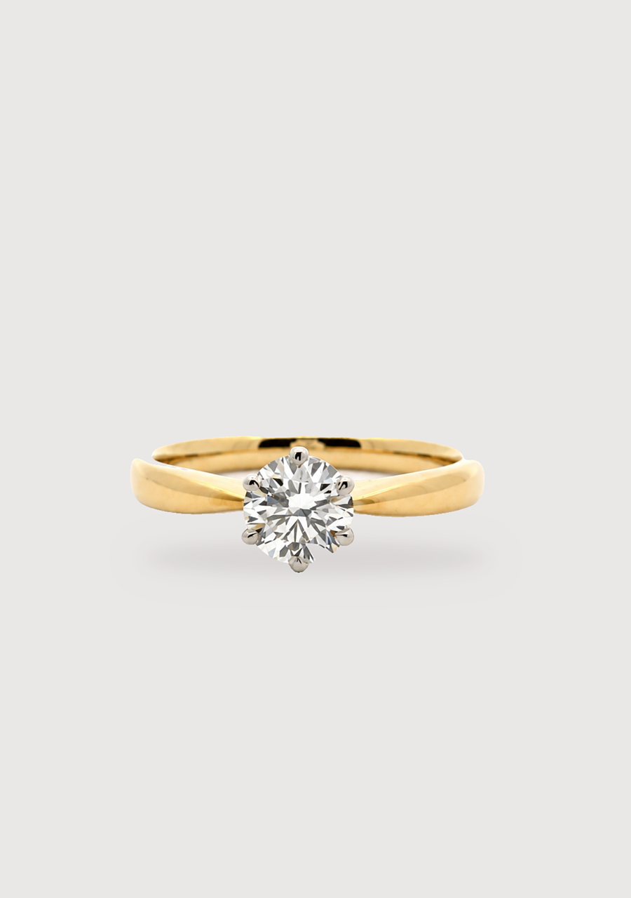 9ct Yellow & White Gold Laboratory Grown Solitaire Diamond Ring