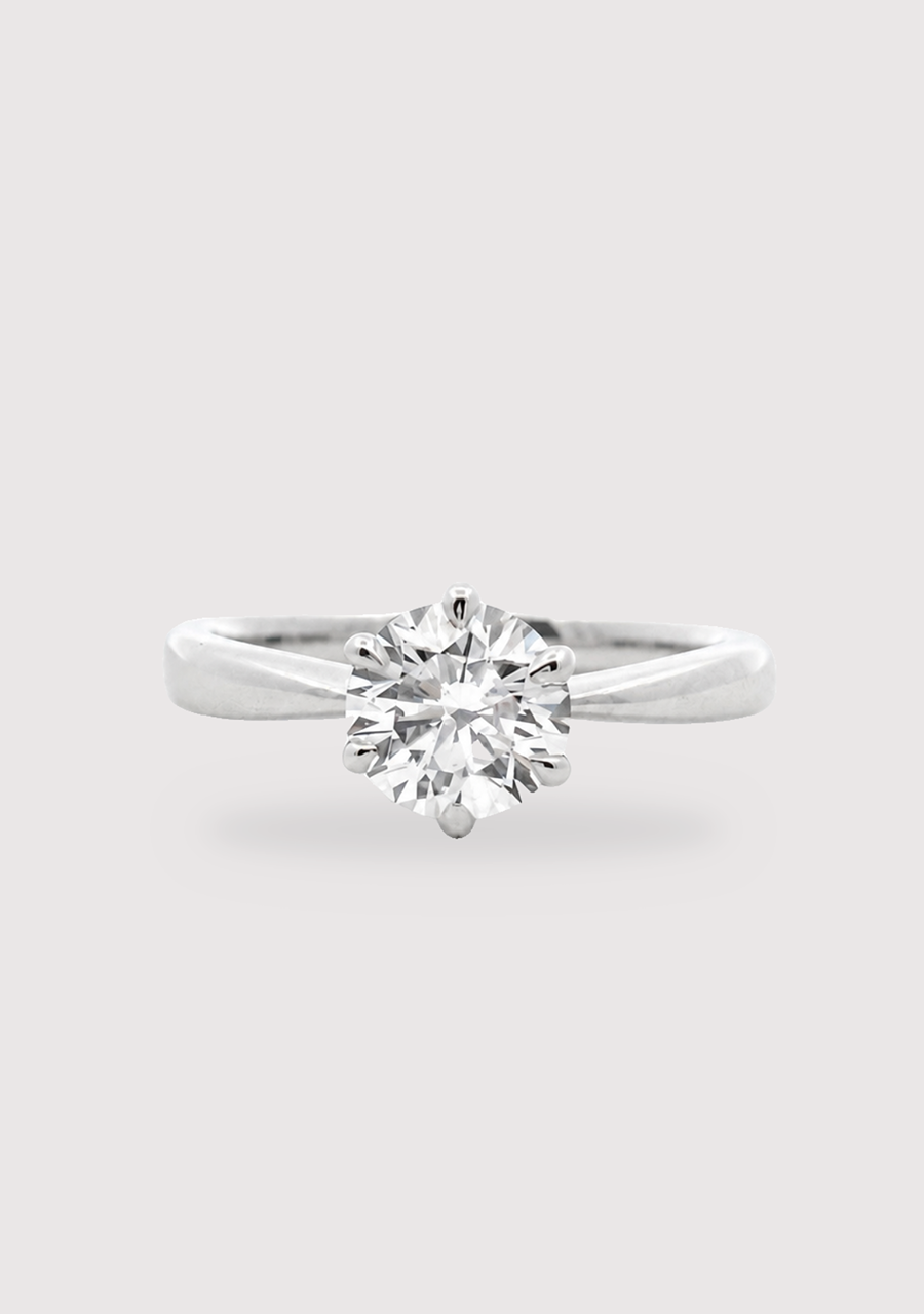 9ct White Gold Lab Grown Solitaire Diamond Ring