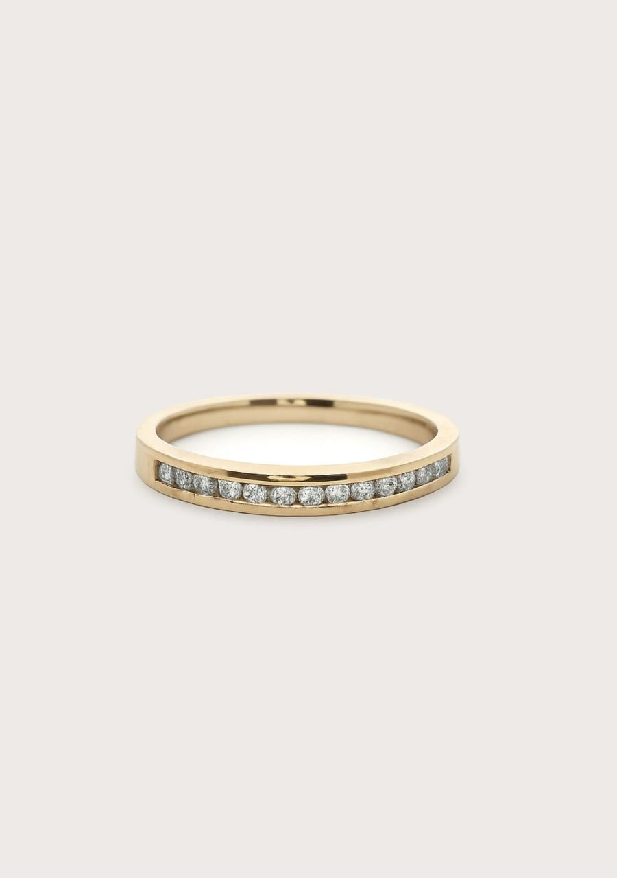 Estate 18ct Yellow Gold Diamond Channel Set Band