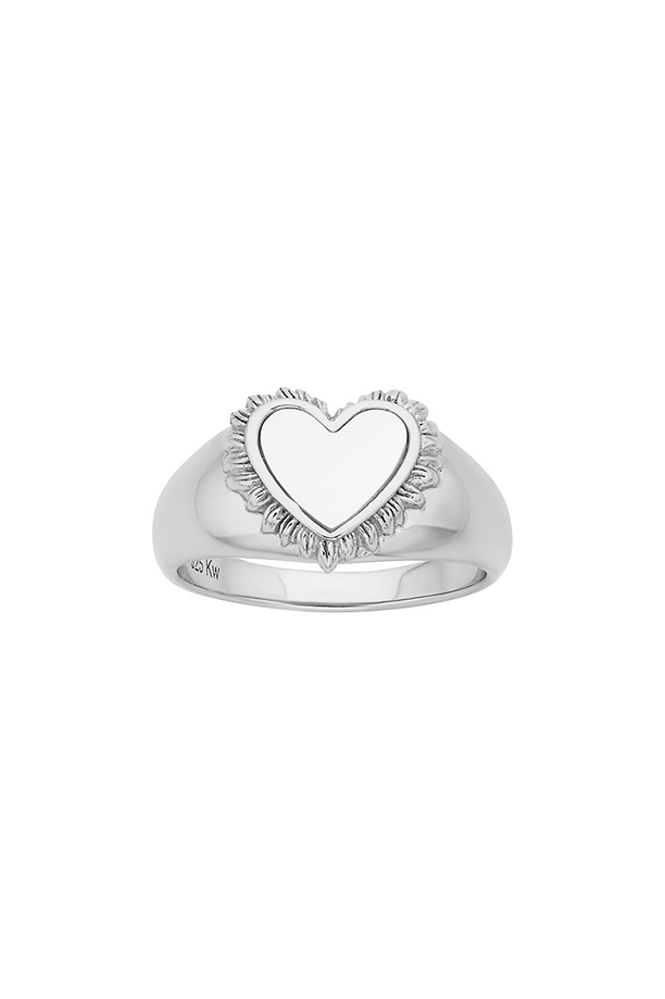 Karen Walker Sterling Silver Flaming Mother of Pearl Ring