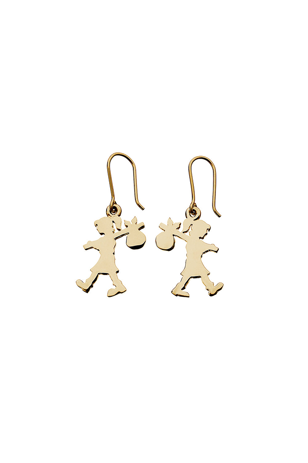 Karen Walker Gold Plated Runaway Girl Hook Earrings