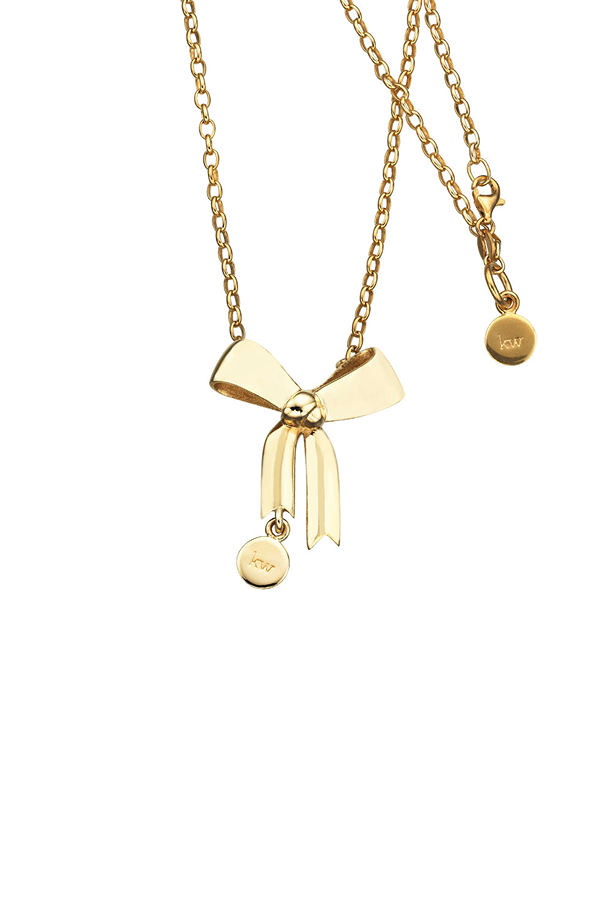 Karen Walker Gold Plated Large Bow Necklace
