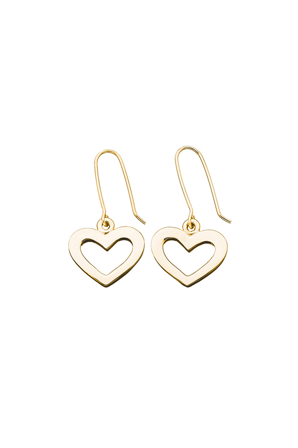 Karen Walker Gold Plated Heart Drop Hook Earrings
