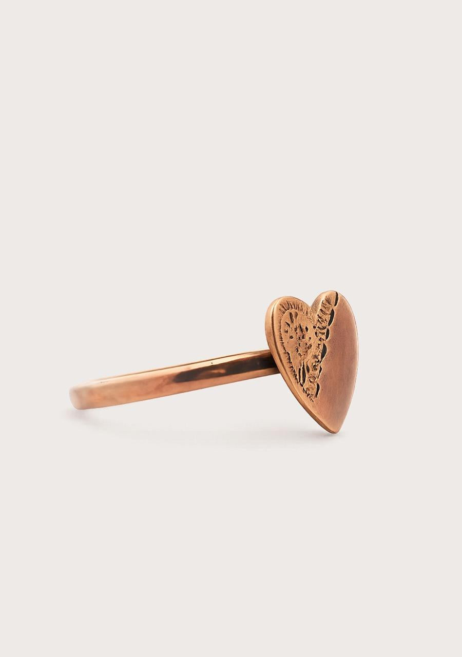 Estate 9ct Rose Gold Heart Signet Ring