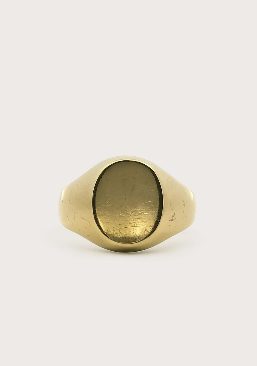 Estate 9ct Yellow Gold Oval Signet Ring
