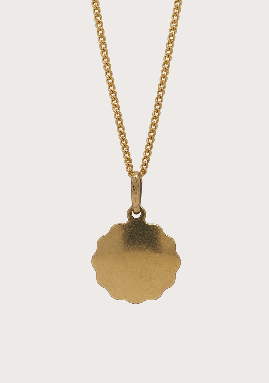 Estate 9ct Yellow Gold Round 12mm St Christopher Pendant
