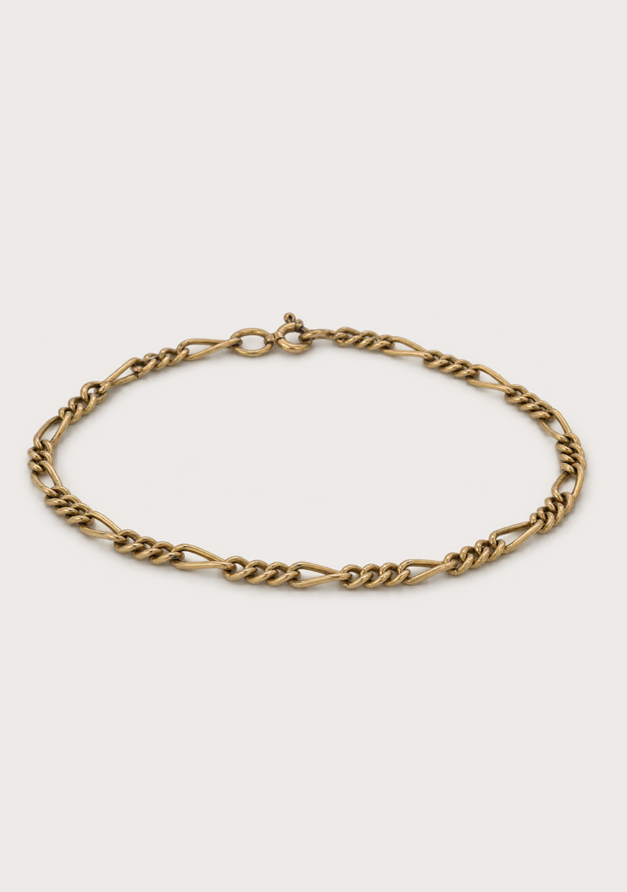 Estate 9ct Yellow Gold Figaro Bracelet