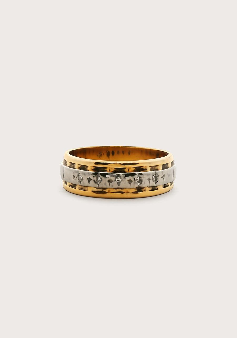 Estate 18ct Two Tone Plain Band