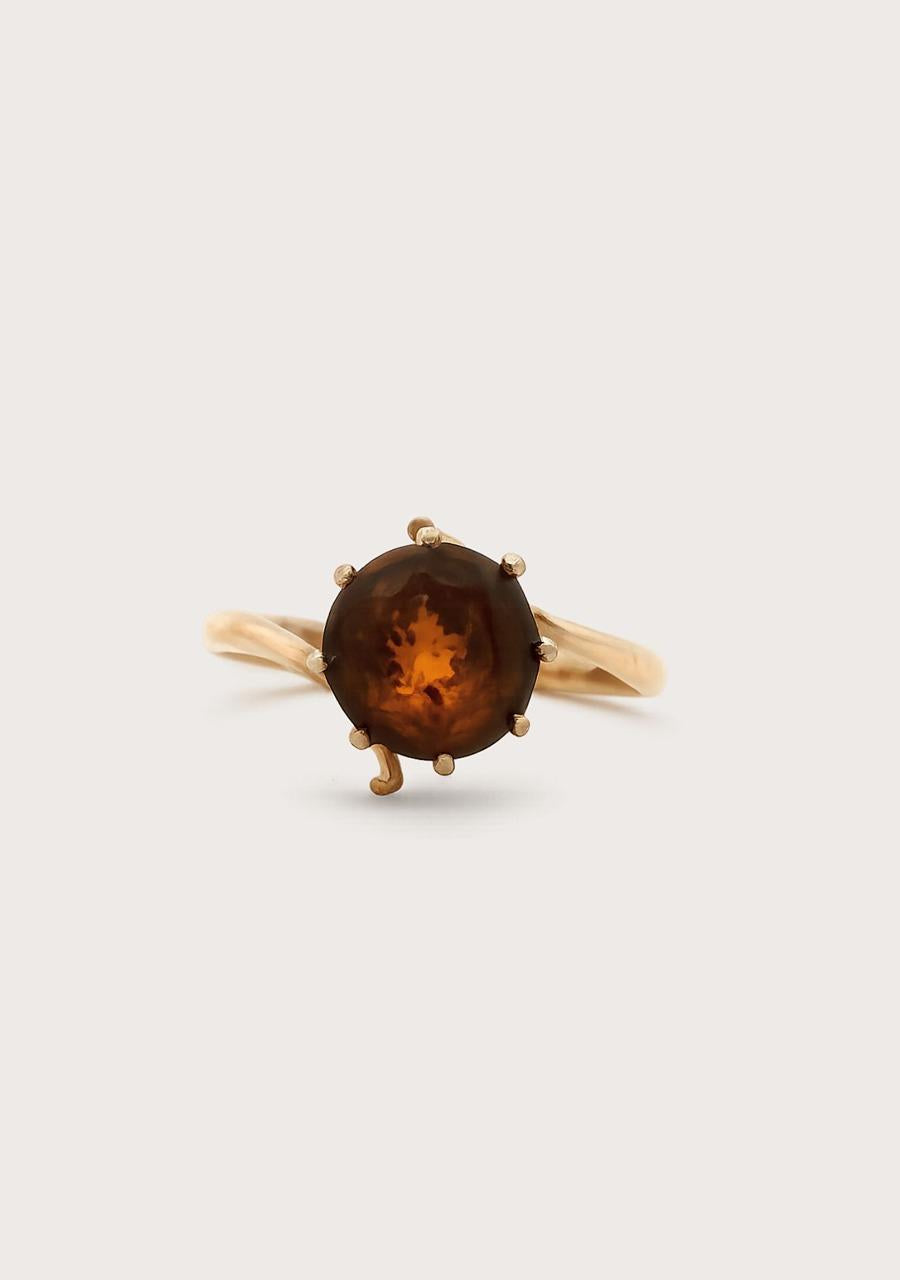 Estate 18ct Yellow Gold Garnet Ring