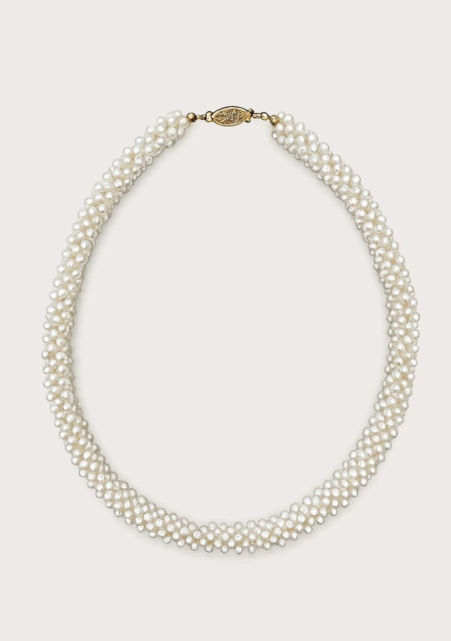 Estate 14ct Yellow Gold Seed Pearl Rope Necklace