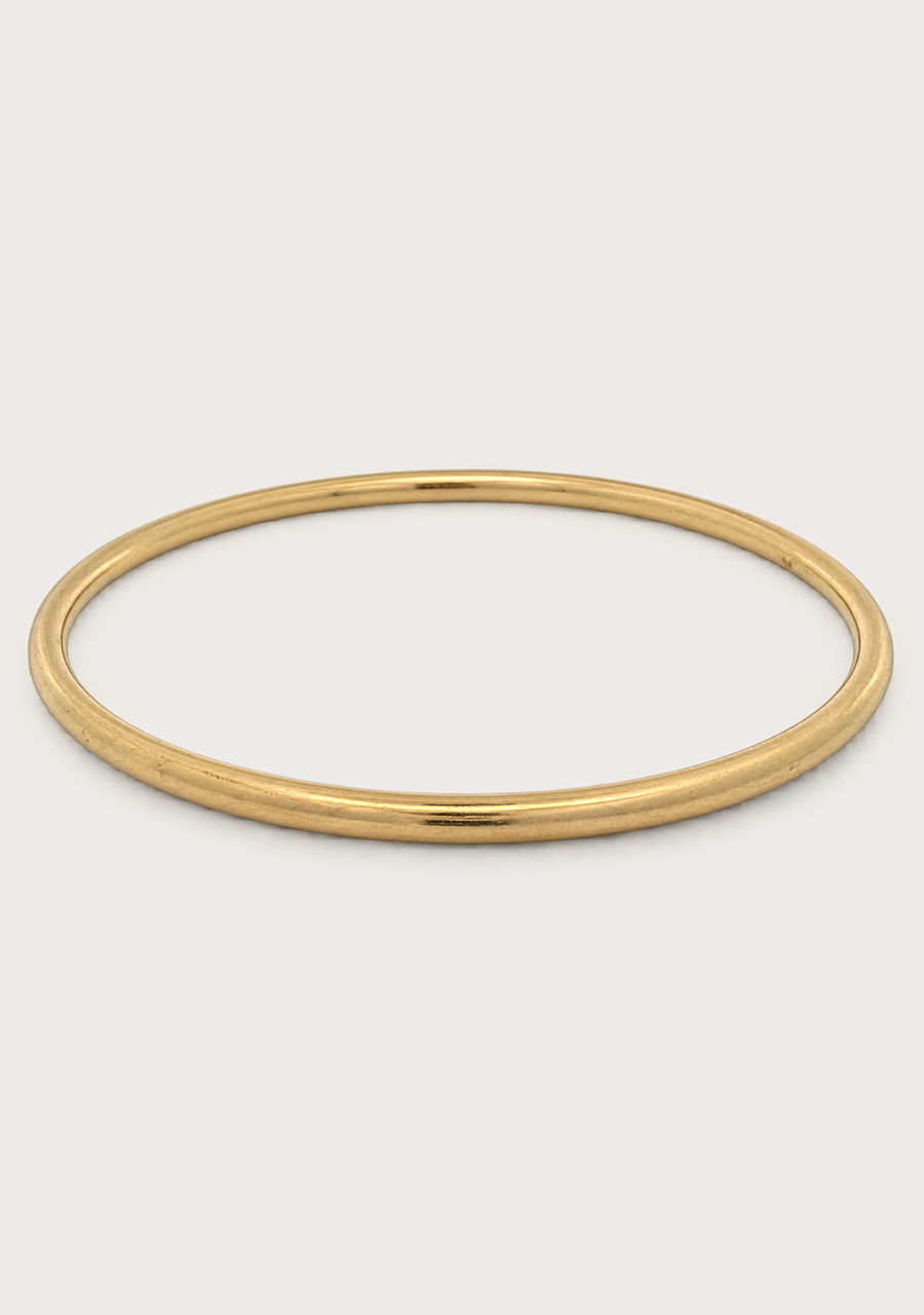 Estate 9ct Yellow Gold Full Round Hollow Bangle