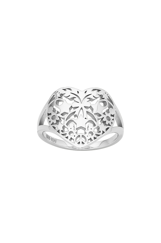 Karen Walker Sterling Silver Heart Thrills Ring
