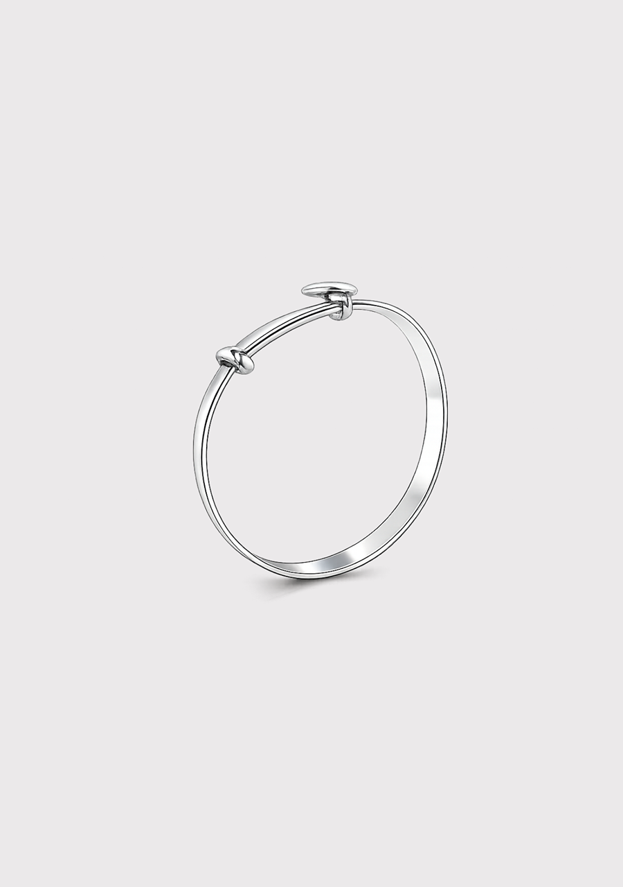 Sterling Silver Childs Plain/Heart Expandable Bangle