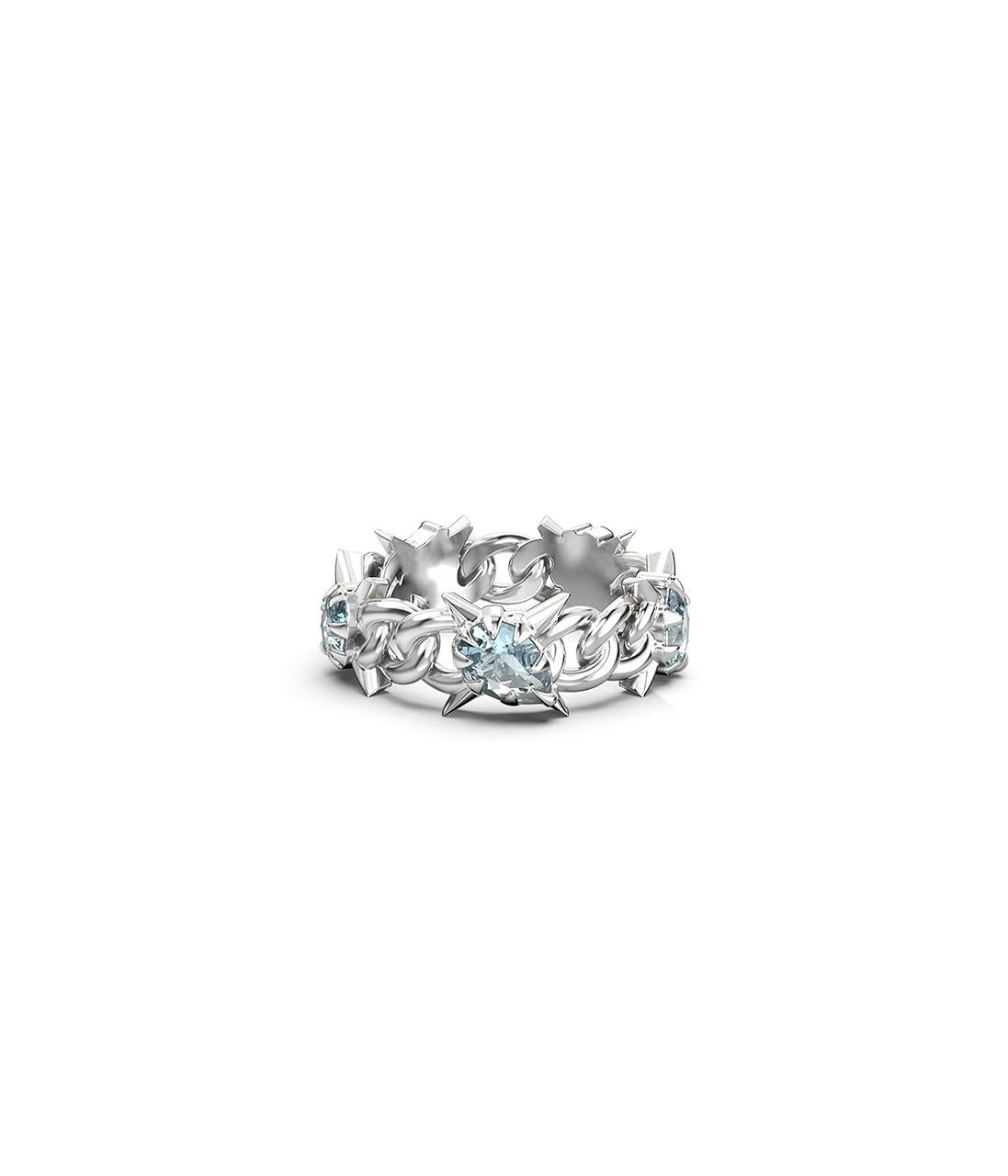 Stolen Girlfriends Club Sterling Silver Precious Punk Eternity Curb Ring