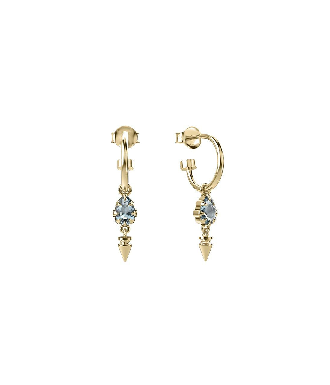 Stolen Girlfriends Club Gold Plated Sky Topaz Precious Punk Droplet Anchor Sleepers