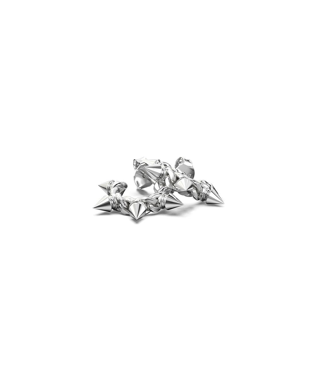 Stolen Girlfriends Club Sterling Silver Spiked Hoop Earrings