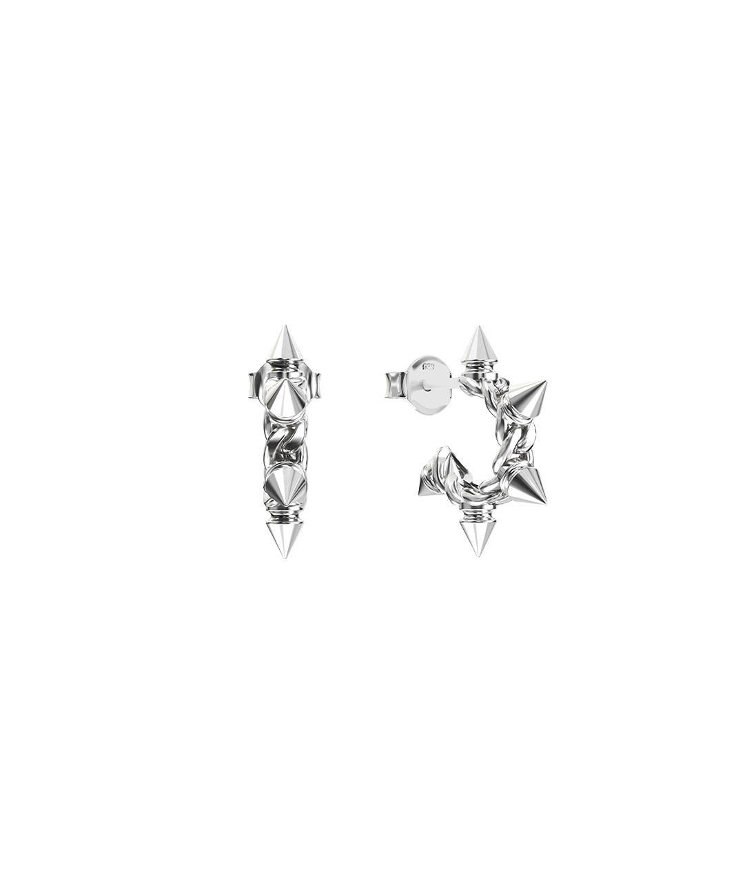 Stolen Girlfriends Club Sterling Silver Spiked Hoop Earrings