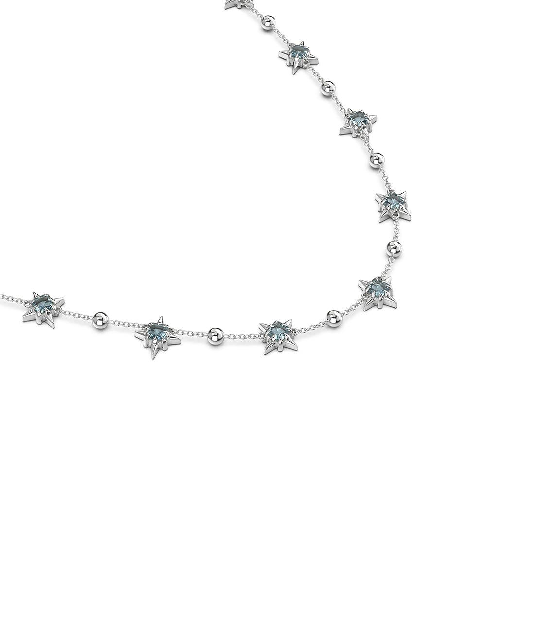 Stolen Girlfriends Club Sterling Silver Sky Topaz Precious Punk Orb Necklace
