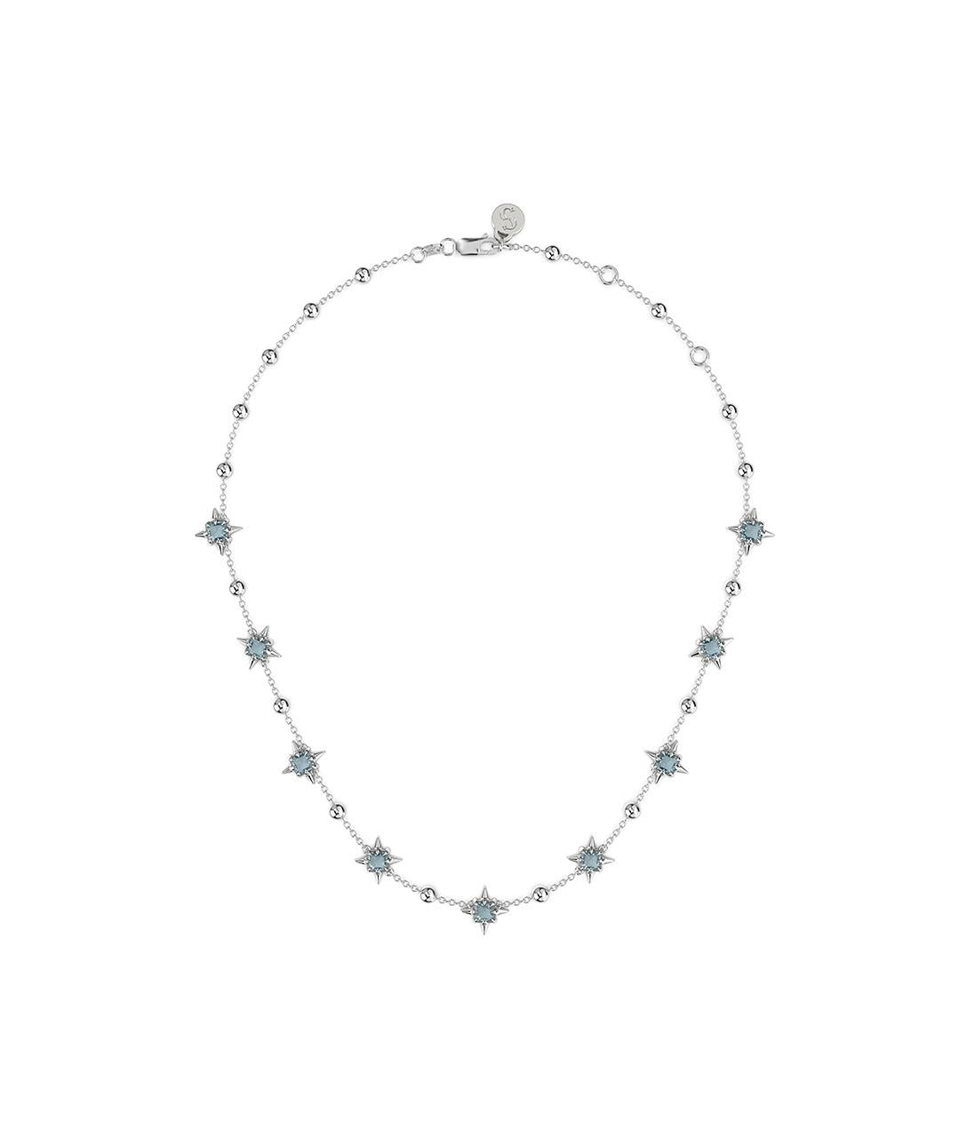 Stolen Girlfriends Club Sterling Silver Sky Topaz Precious Punk Orb Necklace
