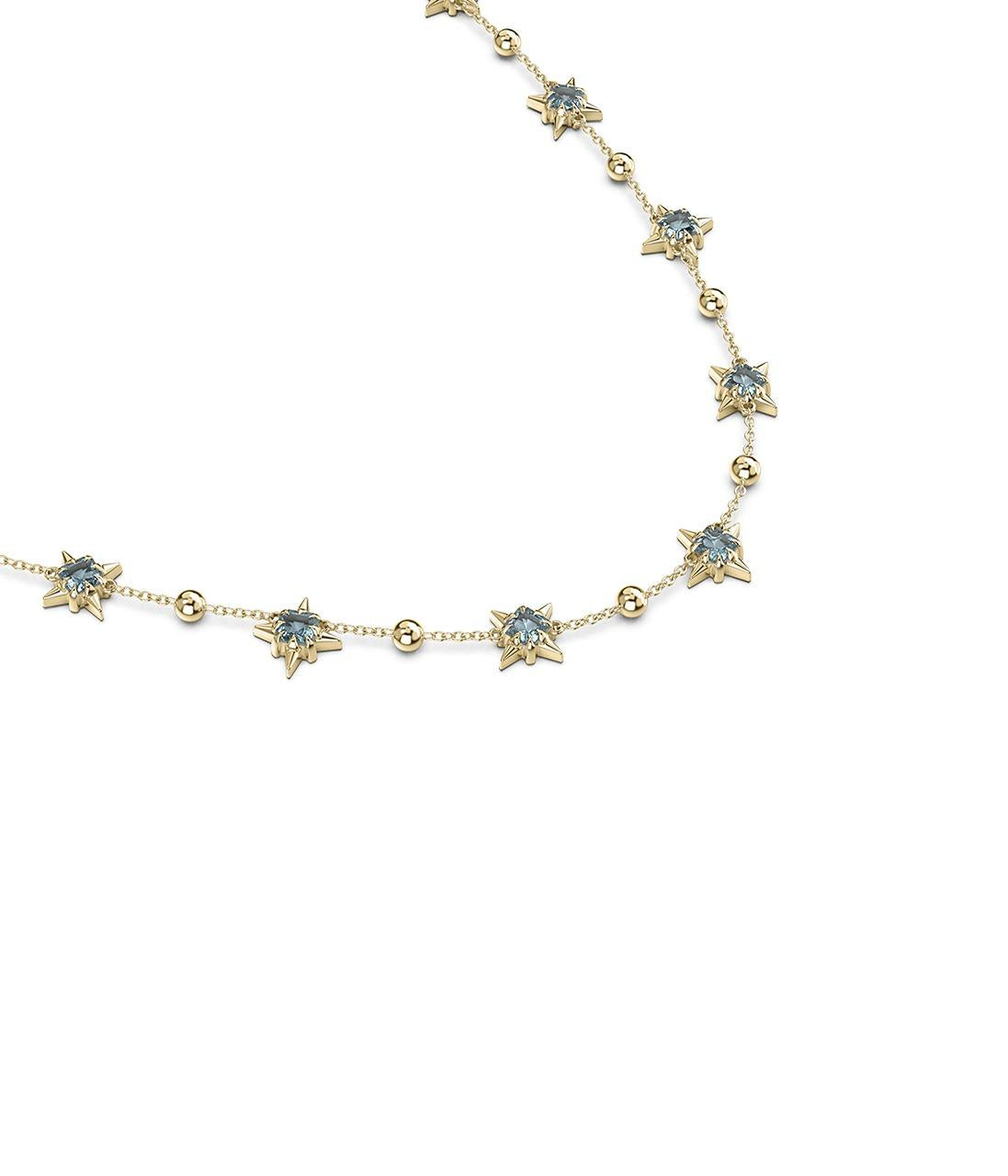 Stolen Girlfriends Club Gold Plated Sky Topaz Precious Punk Orb Necklace