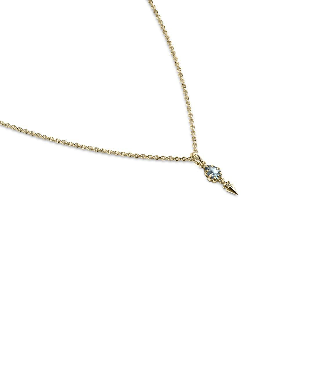 Stolen Girlfriends Club Gold Plated Sky Topaz Precious Punk Droplet Necklace