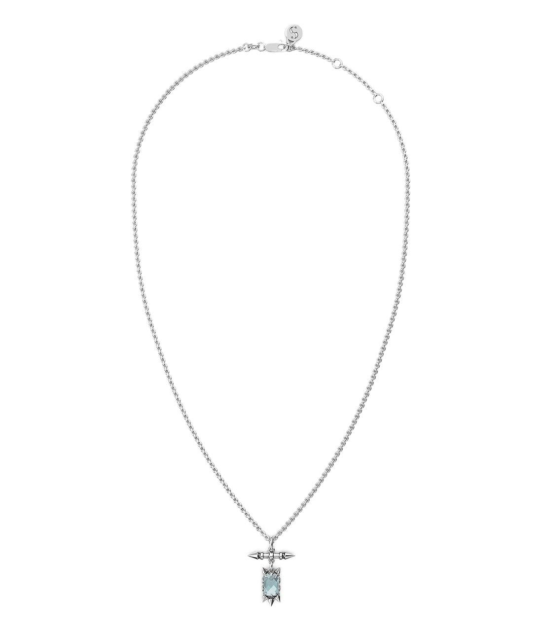 Stolen Girlfriends Club Sterling Silver Sky Topaz Precious Punk Fob Necklace