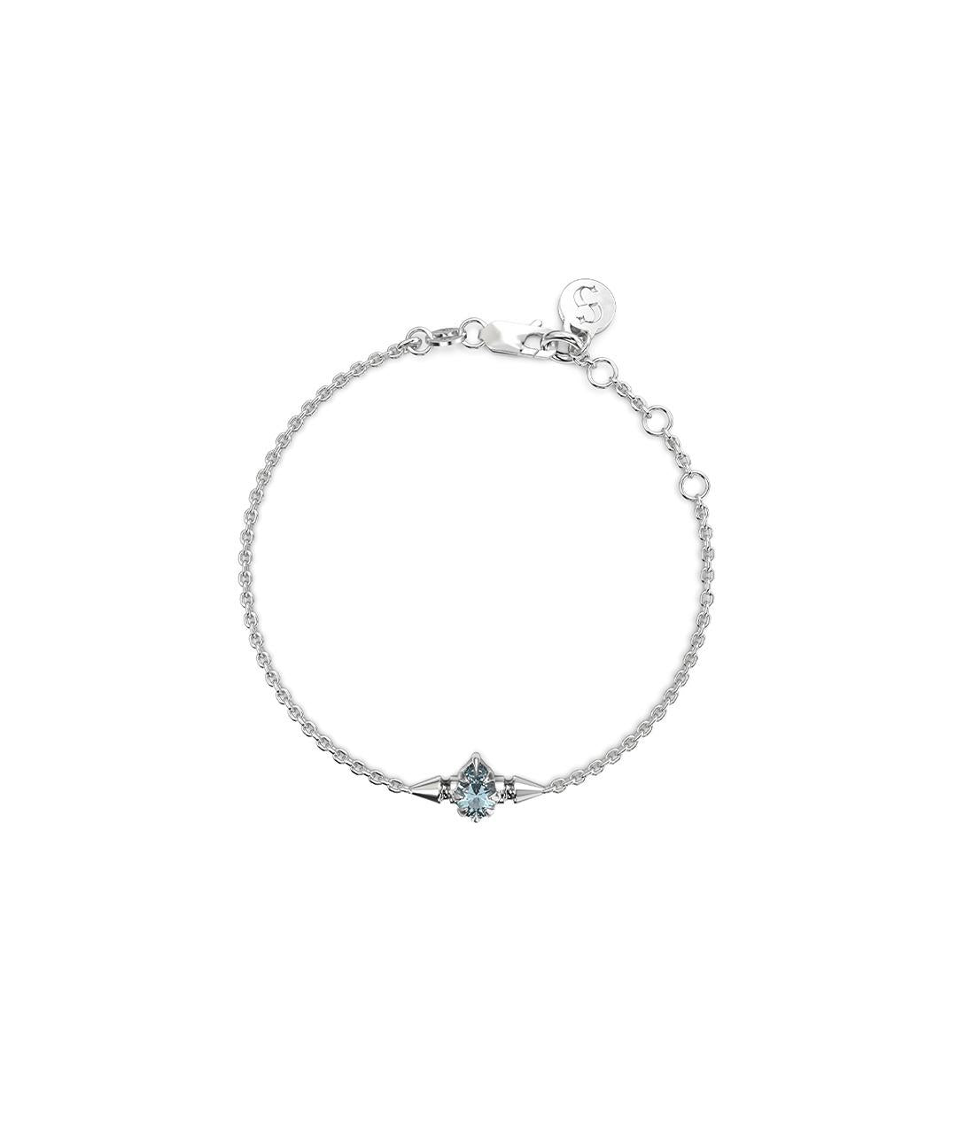 Stolen Girlfriends Club Sterling Silver Sky Topaz  Precious Punk Droplet Bracelet