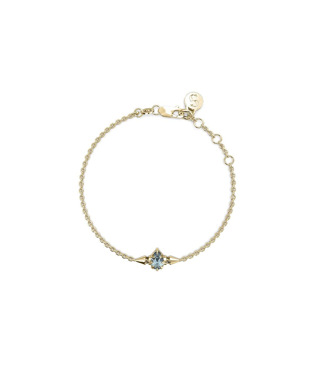 Stolen Girlfriends Club Gold Plated Sky Topaz Precious Punk Droplet Bracelet