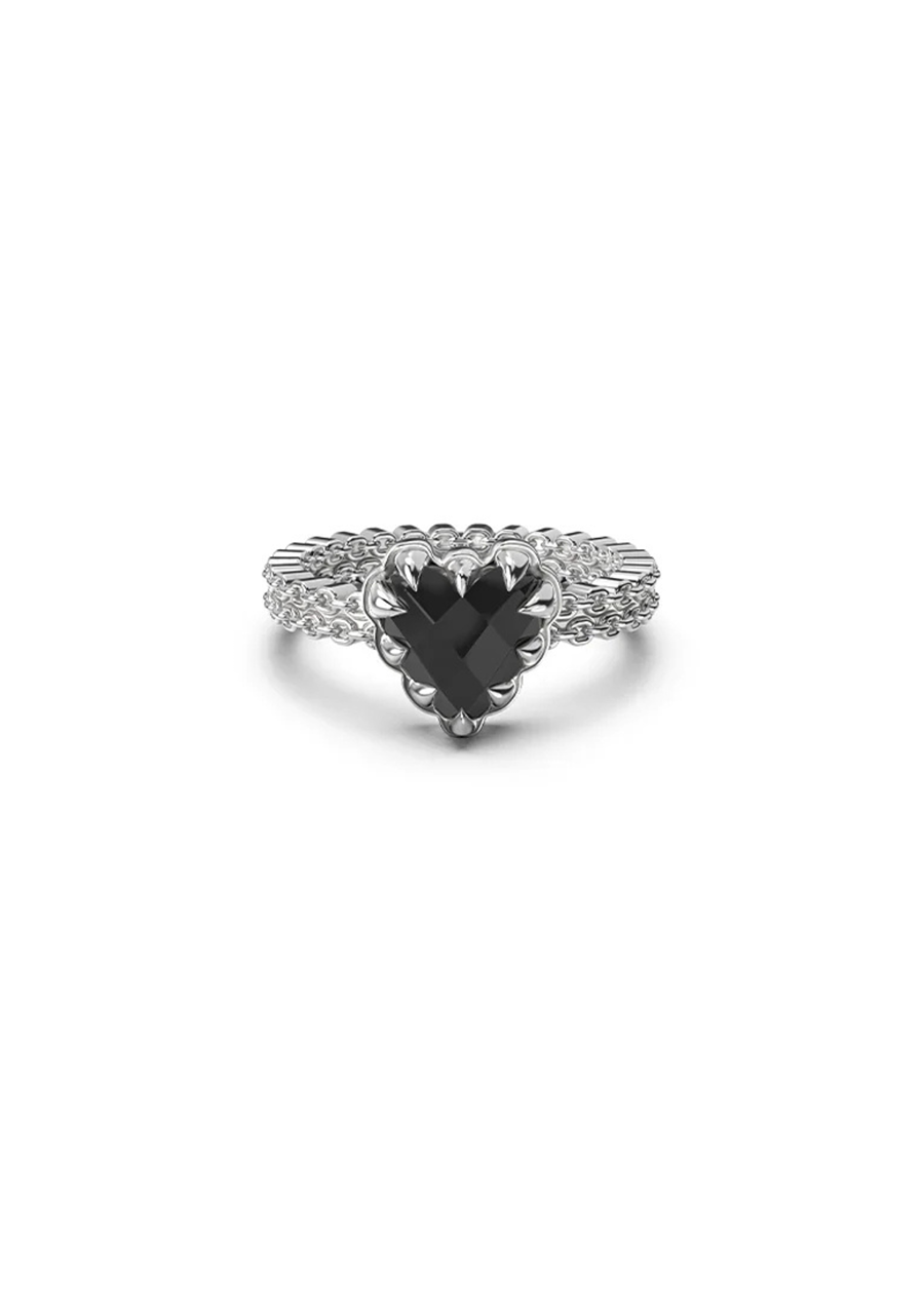 Stolen Girlfriends Club Sterling Silver Mini Love Claw Black Onyx Ring