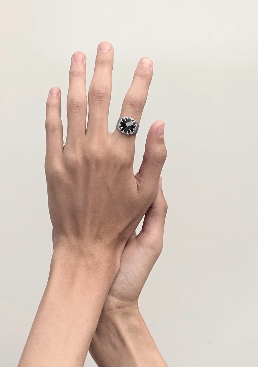 Stolen Girlfriends Club Sterling Silver Claw Ring Black Onyx