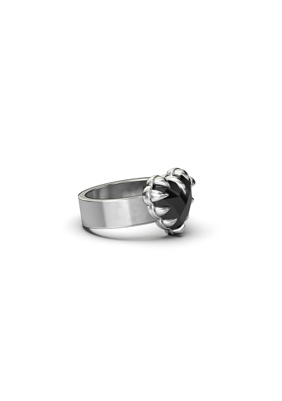 Stolen Girlfriends Club Sterling Silver Onyx Love Claw Ring