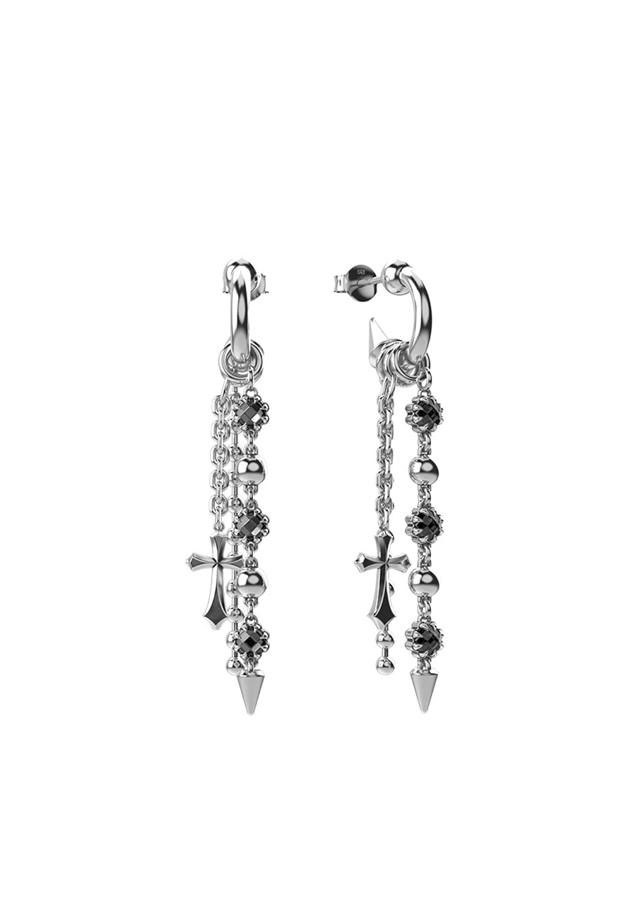 Stolen Girlfriends Club Sterling Silver Quiet Power Cascade Clear Quartz Earrings