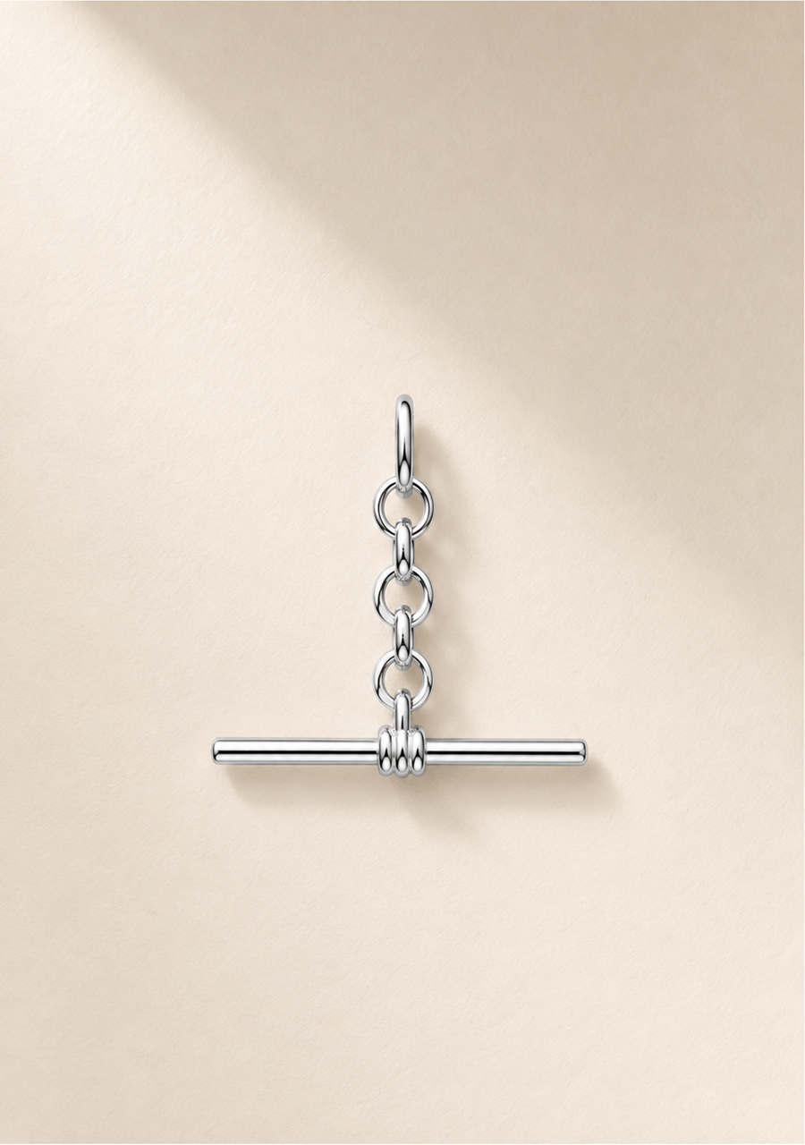 Sterling Silver Round Belcher B3 Chain with 35mm Running T-Bar
