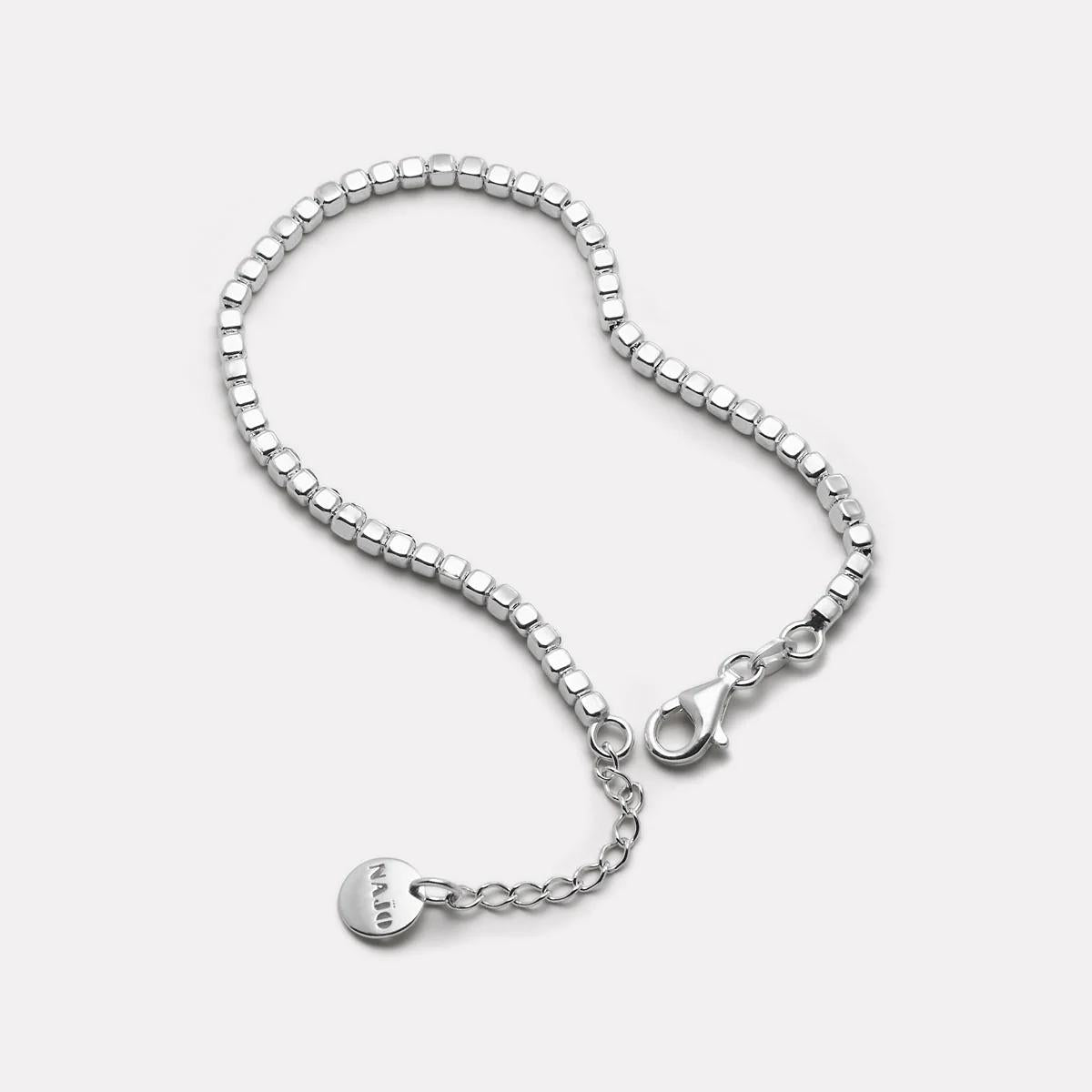 Najo Sterling Silver Square Bead Bracelet