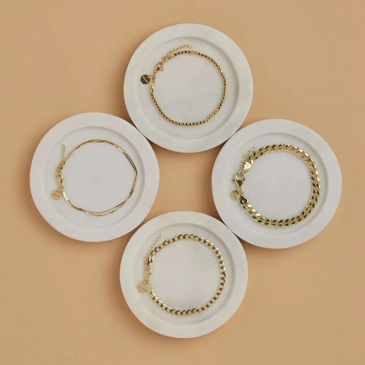 Najo Gold Plated Square Bead Bracelet